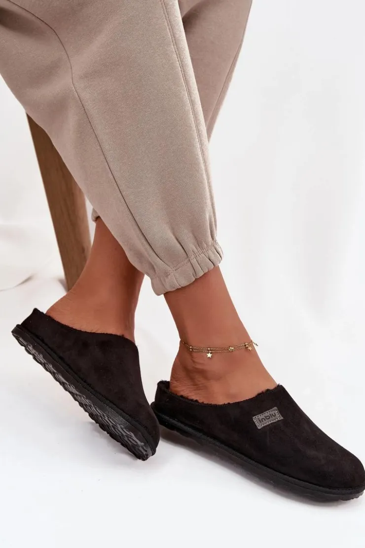 Online INBLU Kapcie Damskie Obuwie Domowe CS000045 Czarne Czarny