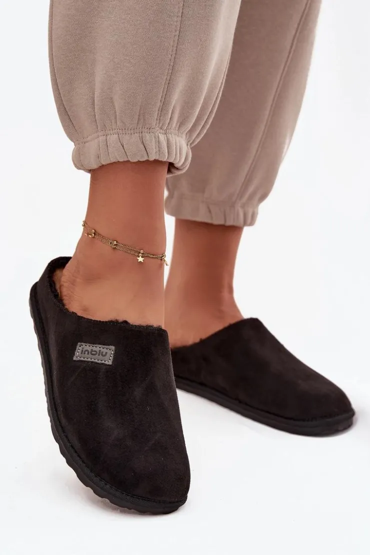Online INBLU Kapcie Damskie Obuwie Domowe CS000045 Czarne Czarny