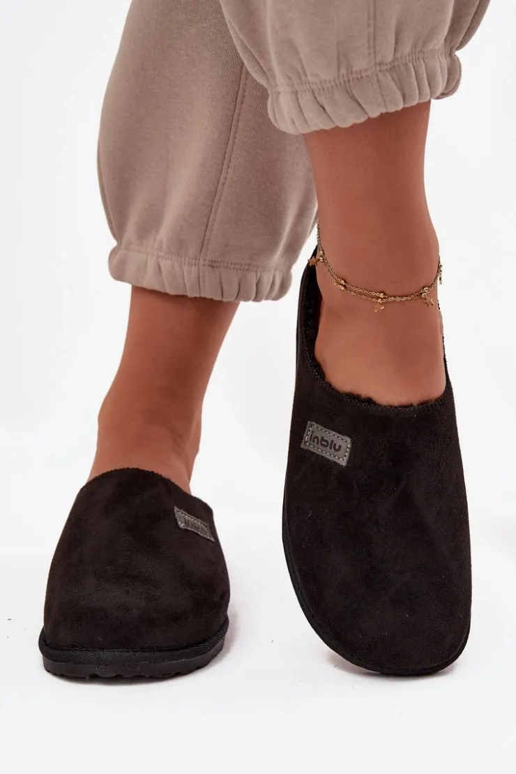 Online INBLU Kapcie Damskie Obuwie Domowe CS000045 Czarne Czarny