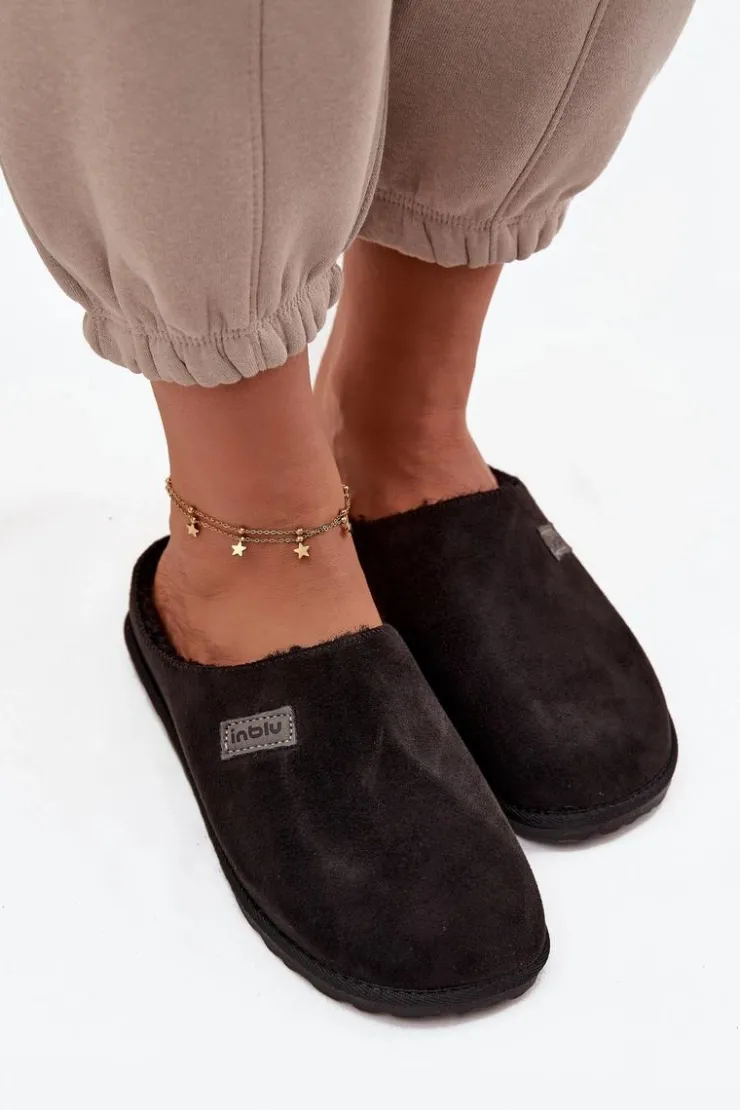 Online INBLU Kapcie Damskie Obuwie Domowe CS000045 Czarne Czarny