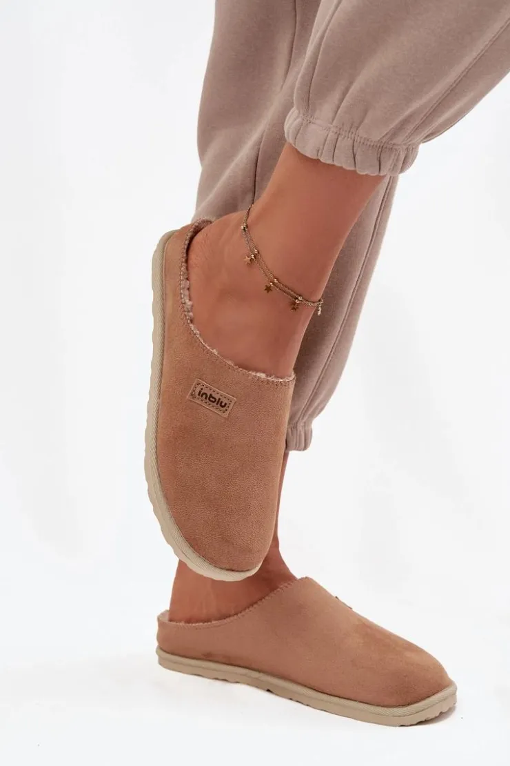 INBLU Kapcie Klasyczne|Klapki Damskie Klasyczne*Kapcie Damskie Obuwie Domowe CS000045 Camel Brązowy