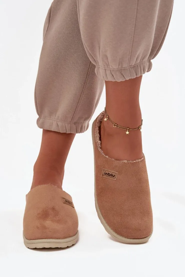 INBLU Kapcie Klasyczne|Klapki Damskie Klasyczne*Kapcie Damskie Obuwie Domowe CS000045 Camel Brązowy