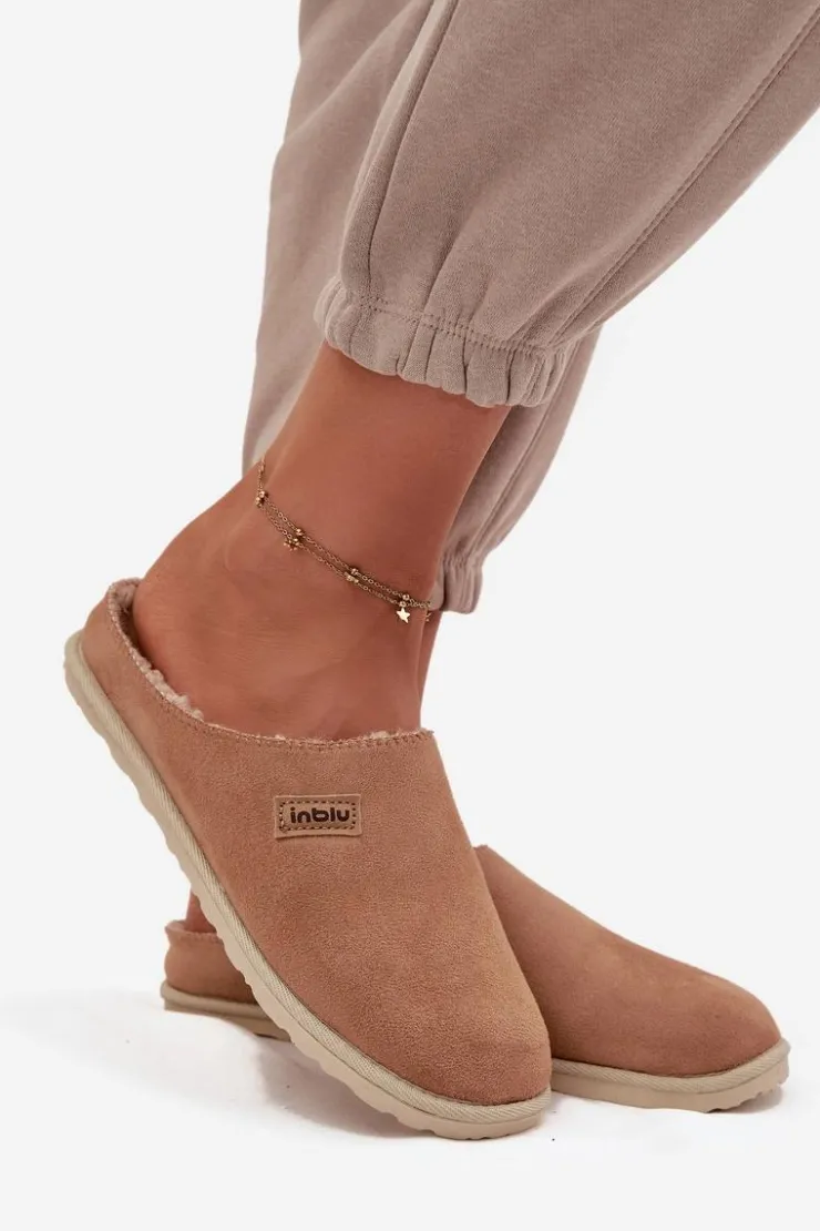 INBLU Kapcie Klasyczne|Klapki Damskie Klasyczne*Kapcie Damskie Obuwie Domowe CS000045 Camel Brązowy