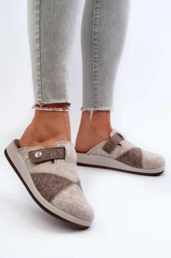 Clearance INBLU Kapcie Damskie Profilaktyczne CT000032 Beżowe