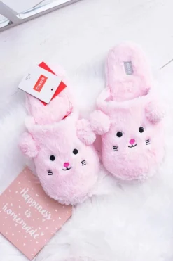 Damskie Boto Kapcie Damskie SOXO Myszki z Uszami Różowe