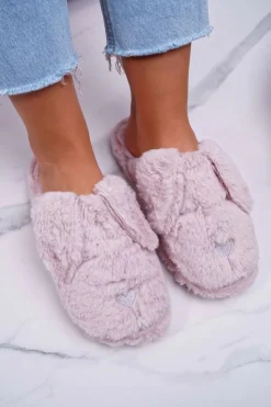 Hot Boto Kapcie Damskie SOXO Puchate Pieski z Uszami Różowe