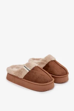 Damskie Boto Kapcie Damskie Z Futerkiem Brązowe Parisse