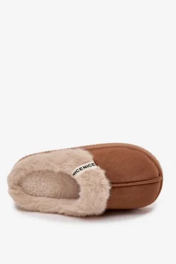 Damskie Boto Kapcie Damskie Z Futerkiem Brązowe Parisse