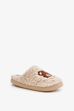 New Boto Kapcie Damskie Z Futerkiem Typu Baranek I Misiem Beżowe Temiena