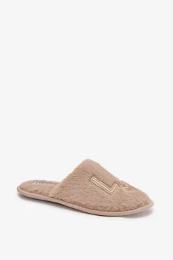 Buty damskie Vinceza Kapcie Klasyczne|Klapki Z Futerkiem*Kapcie Damskie Z Futerkiem LADY Vinceza 19958 Beżowe