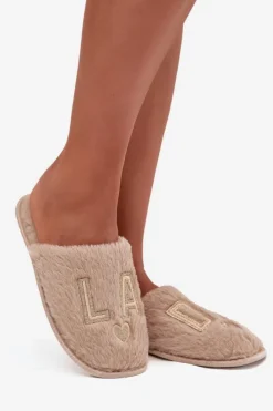 Buty damskie Vinceza Kapcie Klasyczne|Klapki Z Futerkiem*Kapcie Damskie Z Futerkiem LADY Vinceza 19958 Beżowe