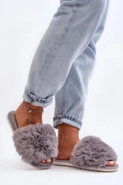 Sale Boto Kapcie Damskie Z Futerkiem Szare Vienitta