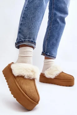 Damskie Boto Kapcie Śniegowce Damskie Na Grubej Podeszwie Camel Starlyn