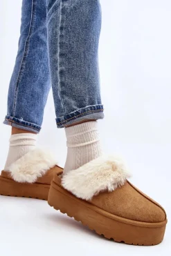 Damskie Boto Kapcie Śniegowce Damskie Na Grubej Podeszwie Camel Starlyn