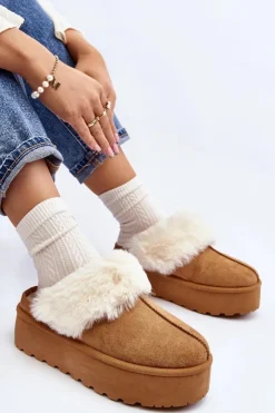 Damskie Boto Kapcie Śniegowce Damskie Na Grubej Podeszwie Camel Starlyn