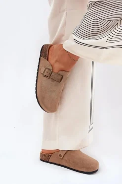 Damskie Boto Klapki Chodaki Damskie i Na Platformie Z Klamrą Khaki Selio