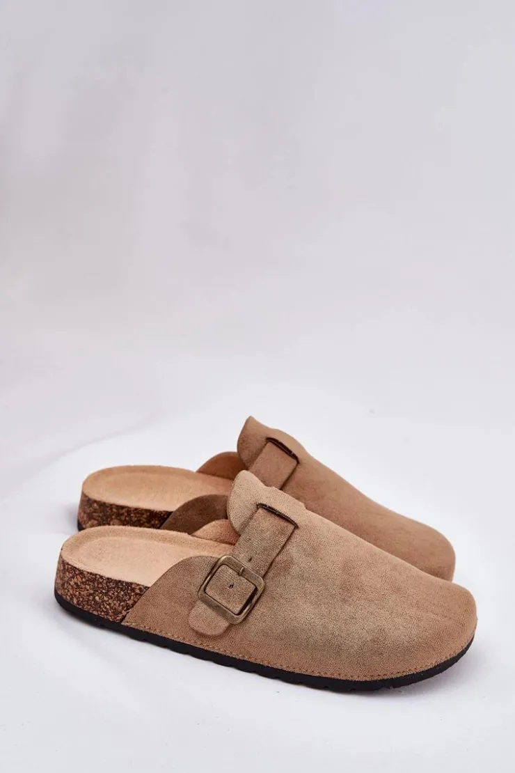 Damskie Boto Klapki Chodaki Damskie i Na Platformie Z Klamrą Khaki Selio