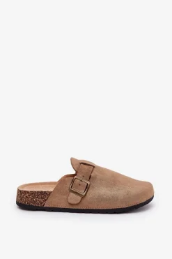 Damskie Boto Klapki Chodaki Damskie i Na Platformie Z Klamrą Khaki Selio