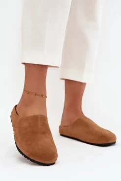 Discount Boto Klapki Chodaki Damskie Na Platformie Camel Sylviane Brązowy