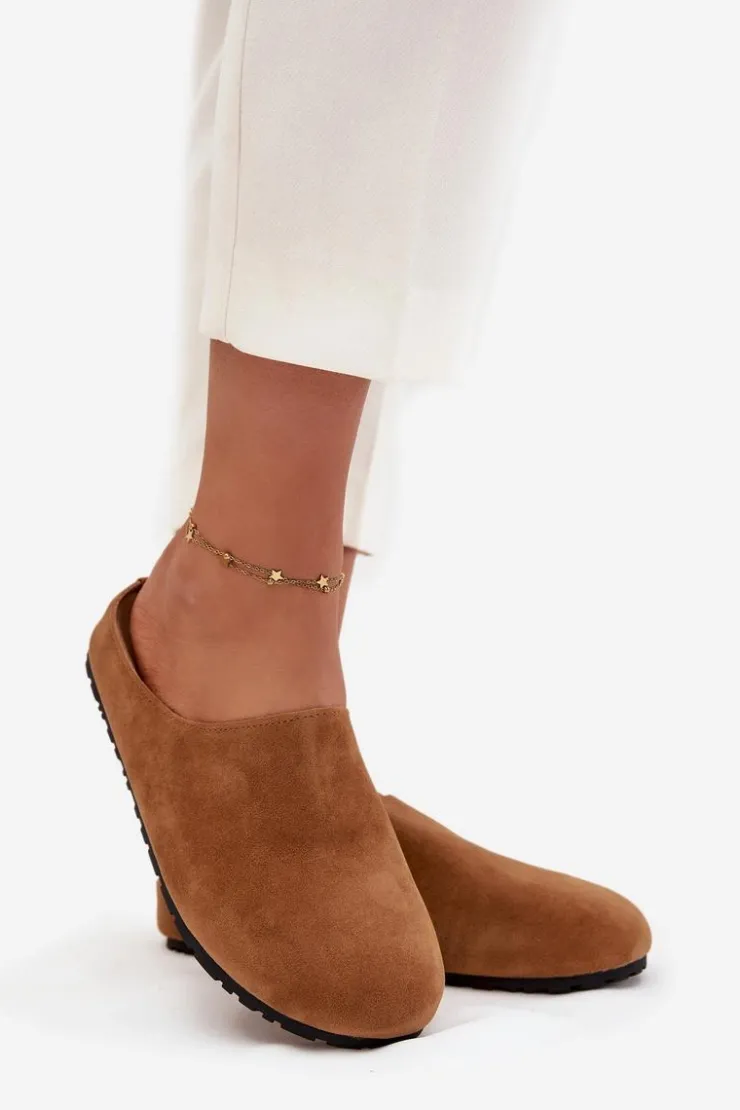 Discount Boto Klapki Chodaki Damskie Na Platformie Camel Sylviane Brązowy