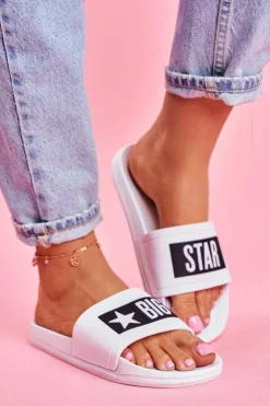 Damskie Big Star Shoes Klapki Damskie Big Star Białe DD274A264