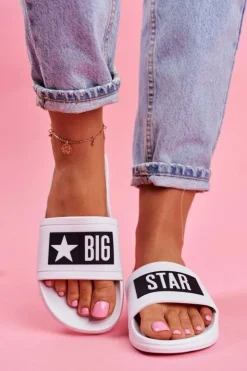 Damskie Big Star Shoes Klapki Damskie Big Star Białe DD274A264