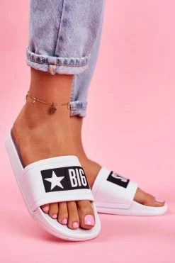 Damskie Big Star Shoes Klapki Damskie Big Star Białe DD274A264