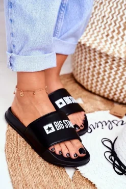 Damskie Big Star Shoes Klapki Damskie Big Star Czarne GG274040