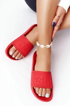 Big Star Shoes Klapki Sportowe|Klapki Damskie Big Star*Klapki Damskie Big Star Czerwone DD274A270