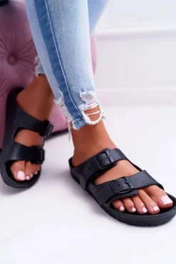 Damskie Big Star Shoes Klapki Damskie Big Star Czarne AA274A156