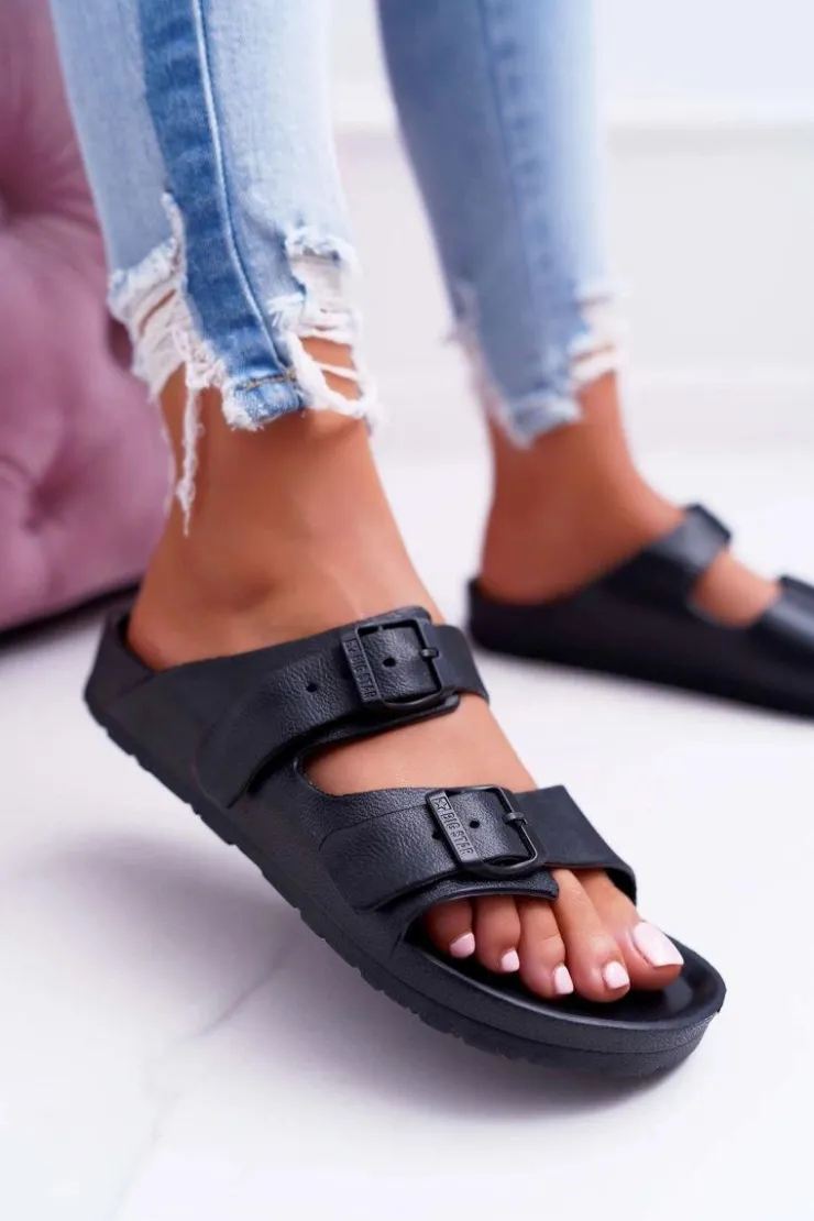 Damskie Big Star Shoes Klapki Damskie Big Star Czarne AA274A156