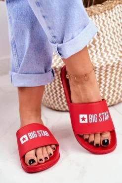 Outlet Big Star Shoes Klapki Damskie Big Star Czerwone GG274041