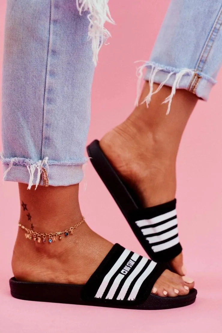 Big Star Shoes Klapki Sportowe|Klapki Damskie Big Star*Klapki Damskie Big Star FF274A353 Czarne