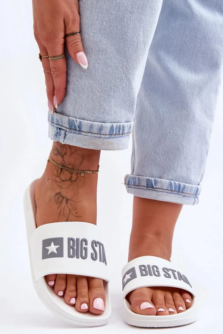 Big Star Shoes Klapki Sportowe|Klapki Damskie Big Star*Klapki Damskie Big Star FF274A199 Białe