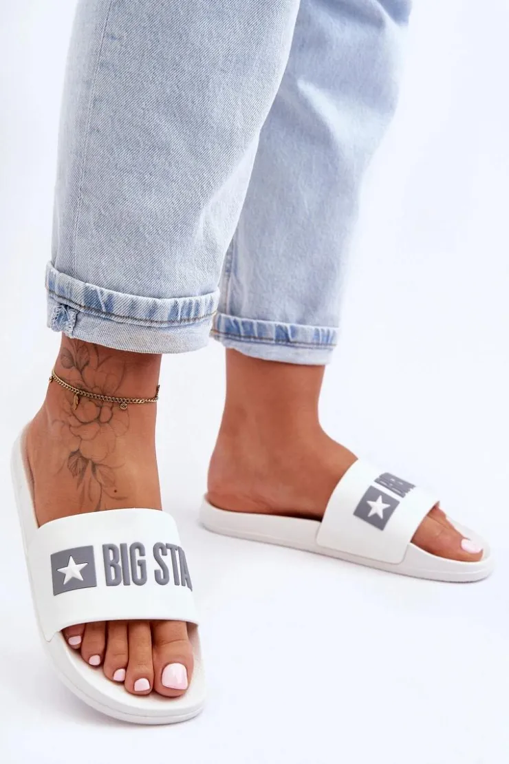 Big Star Shoes Klapki Sportowe|Klapki Damskie Big Star*Klapki Damskie Big Star FF274A199 Białe