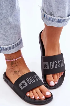 New Big Star Shoes Klapki Damskie Big Star FF274A200 Czarne
