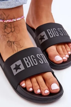 New Big Star Shoes Klapki Damskie Big Star FF274A200 Czarne