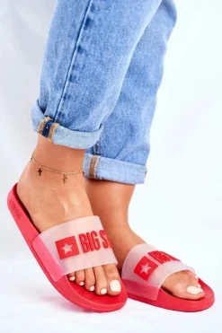 Sale Big Star Shoes Klapki Damskie Big Star FF274A202 Czerwone