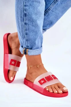 Sale Big Star Shoes Klapki Damskie Big Star FF274A202 Czerwone