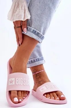 Damskie Big Star Shoes Klapki Damskie Big Star FF274A201 Różowe