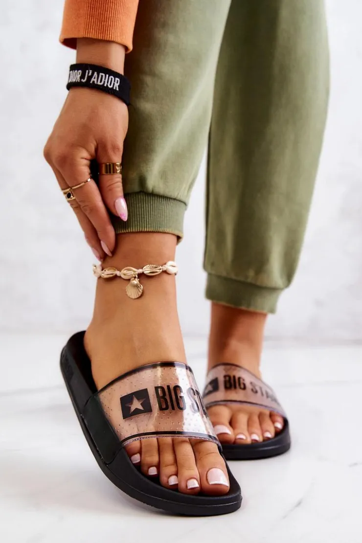 Clearance Big Star Shoes Klapki Damskie Big Star JJ274639 Czarne