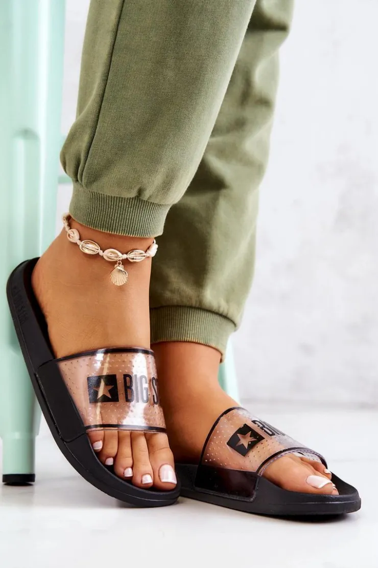 Clearance Big Star Shoes Klapki Damskie Big Star JJ274639 Czarne