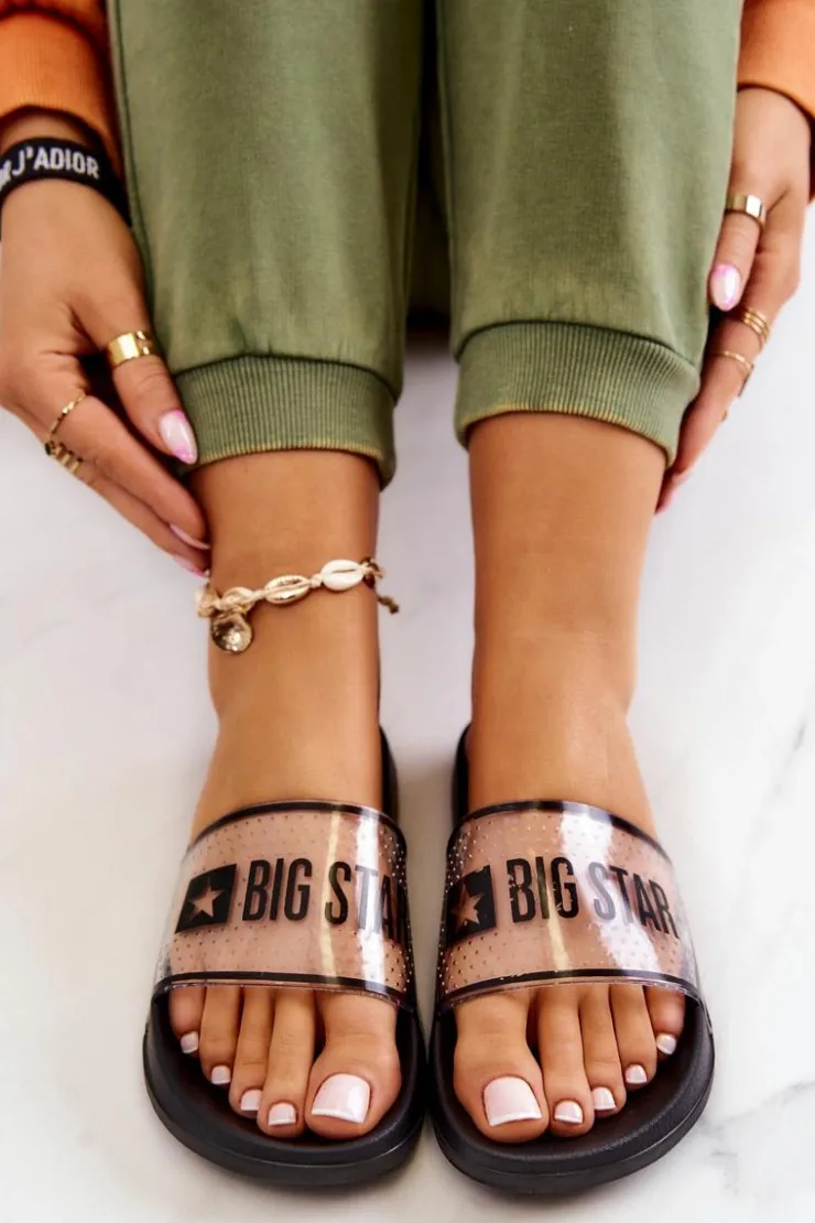 Clearance Big Star Shoes Klapki Damskie Big Star JJ274639 Czarne