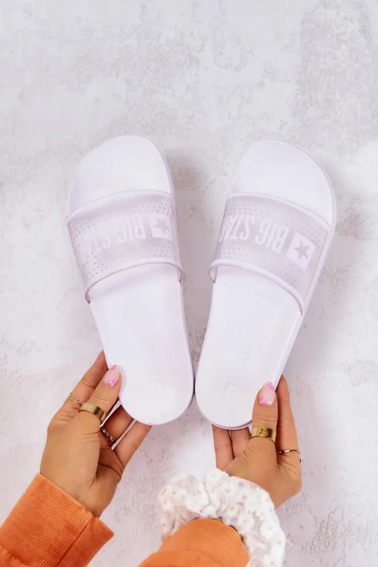 Damskie Big Star Shoes Klapki Damskie Big Star JJ274642 Białe