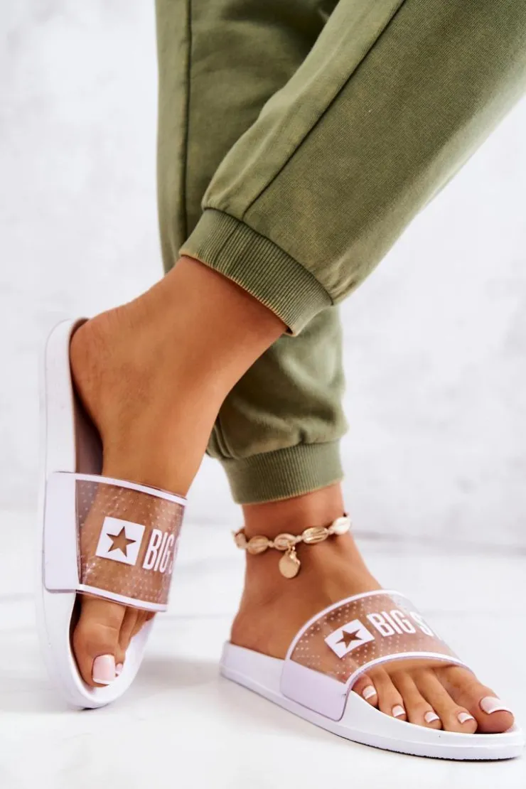 Damskie Big Star Shoes Klapki Damskie Big Star JJ274642 Białe