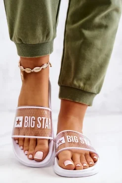Damskie Big Star Shoes Klapki Damskie Big Star JJ274642 Białe
