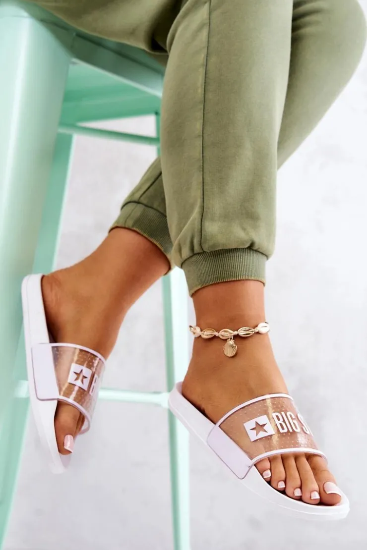 Damskie Big Star Shoes Klapki Damskie Big Star JJ274642 Białe