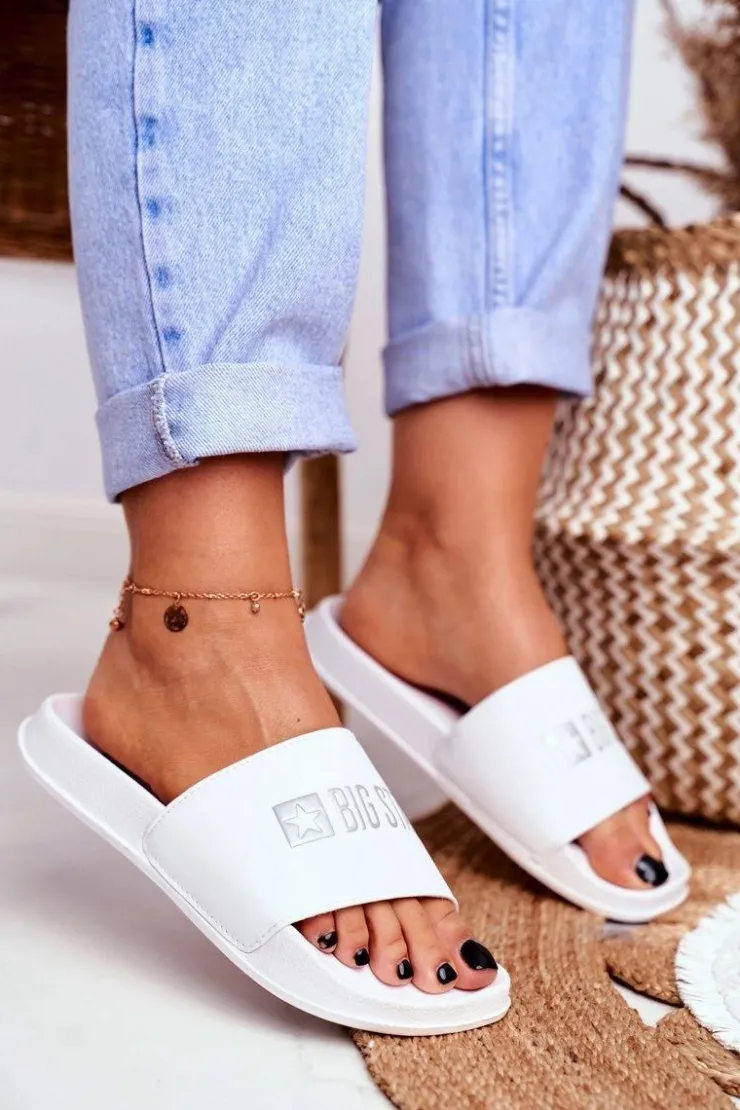 Big Star Shoes Klapki Damskie Big Star|Klapki Damskie Klasyczne*Klapki Damskie Big Star Klasyk Białe GG274044