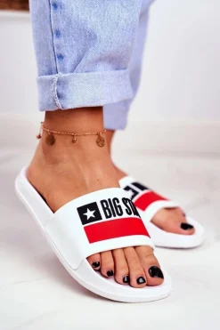 Damskie Big Star Shoes Klapki Damskie Big Star Klasyk Białe GG274047