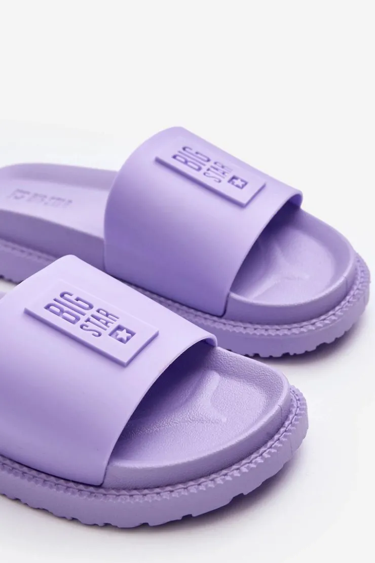 Big Star Shoes Klapki Damskie Big Star LL274426 Fioletowe